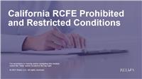 California RCFE Prohibited and Restricted Conditions
