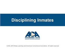 Disciplining Individuals in Custody